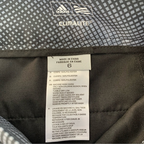 Adidas Golf Shorts Women’s Size 6 Plaid Black Gray Flat Front Pockets - Picture 4 of 9